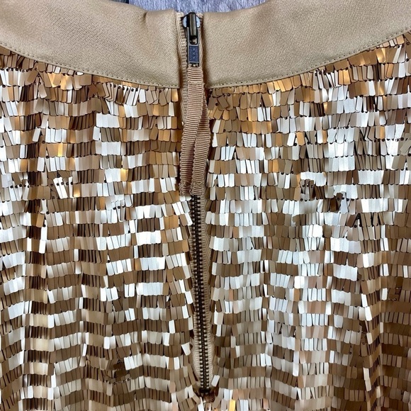 NWT Anthropologie Maeve Natalia Sequined Midi Skirt in Gold Size Small Petite. - Picture 8 of 16